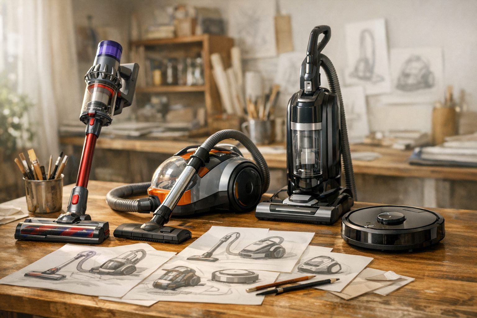Du Dyson au robot&nbsp;: formes d’aspirateur à garder en tête pour varier ses dessins