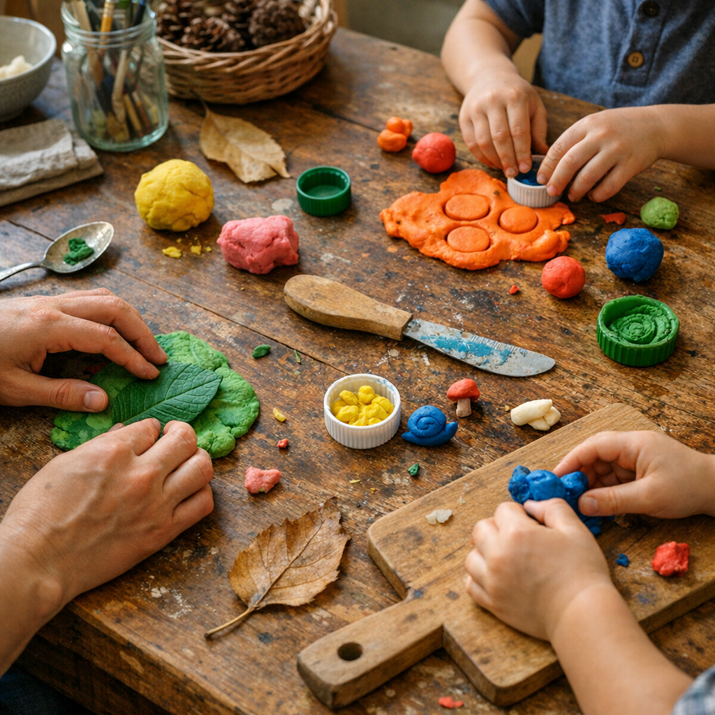 Un atelier pâte à modeler pour enfants peut raconter bien plus