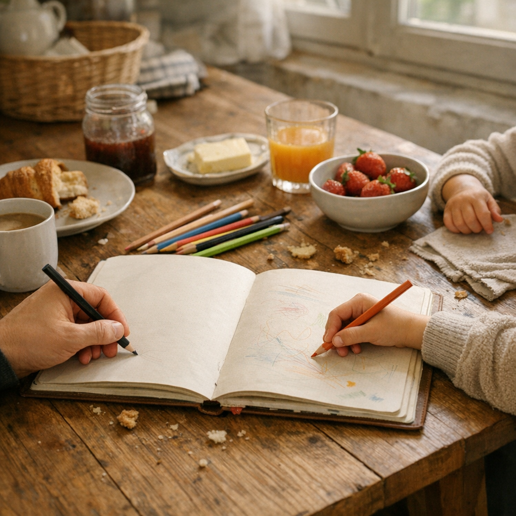 Et si un carnet familial du matin servait surtout à ralentir ?
