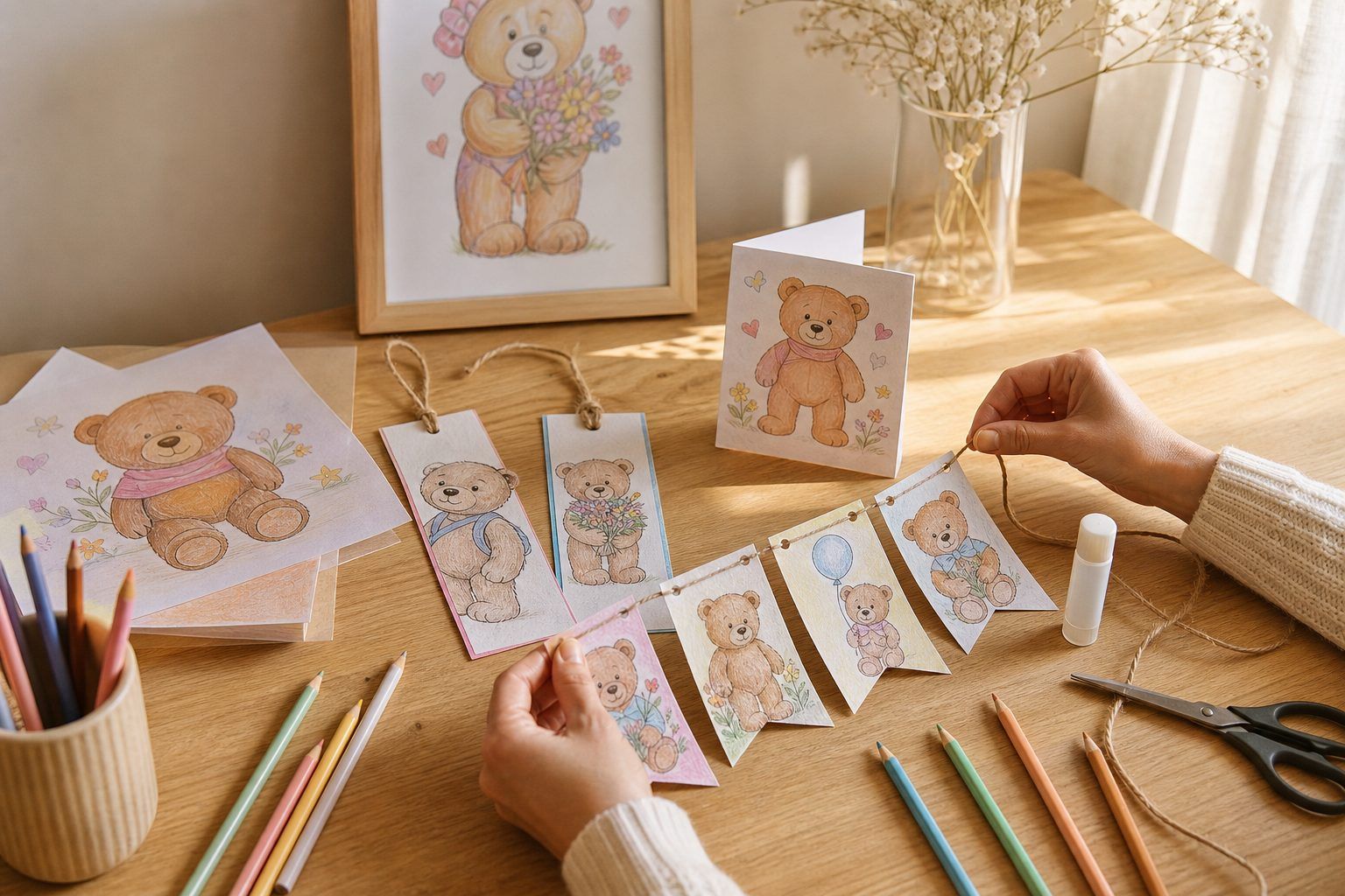 Donner une seconde vie aux coloriages d'ours terminés