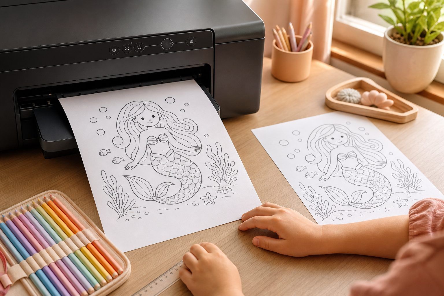 Imprimer un coloriage de sirène sans gâcher la feuille