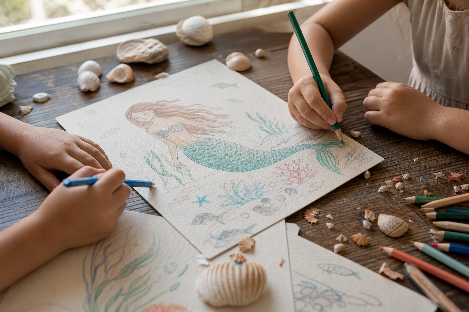 Coloriage de sirènes : dessins gratuits à imprimer