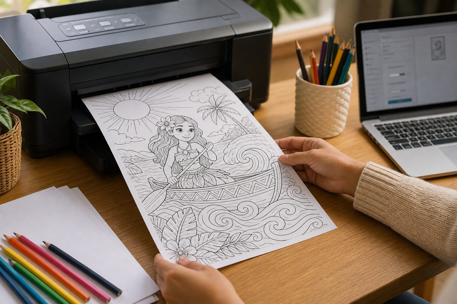 Comment imprimer un coloriage Vaiana sans mauvaise surprise
