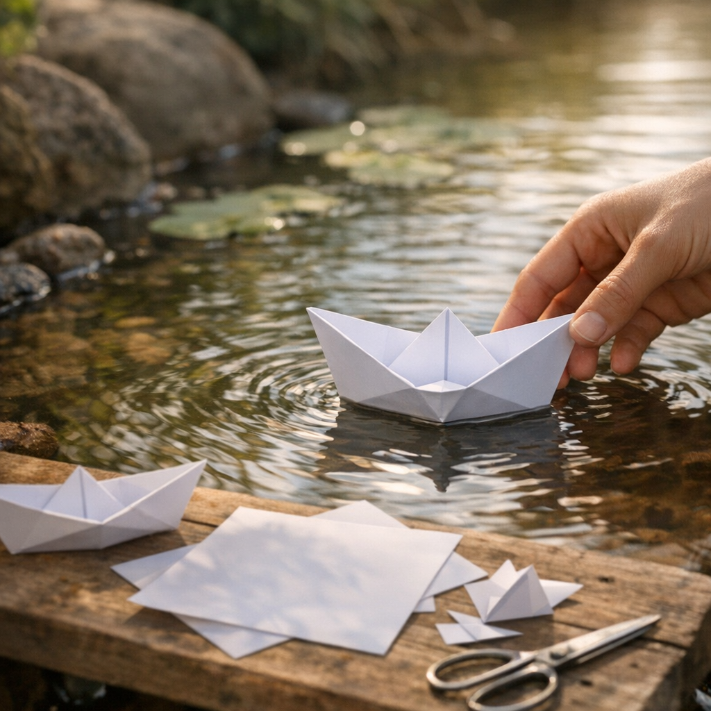 Comment faire un bateau en origami facile qui s'ouvre bien et flotte un moment