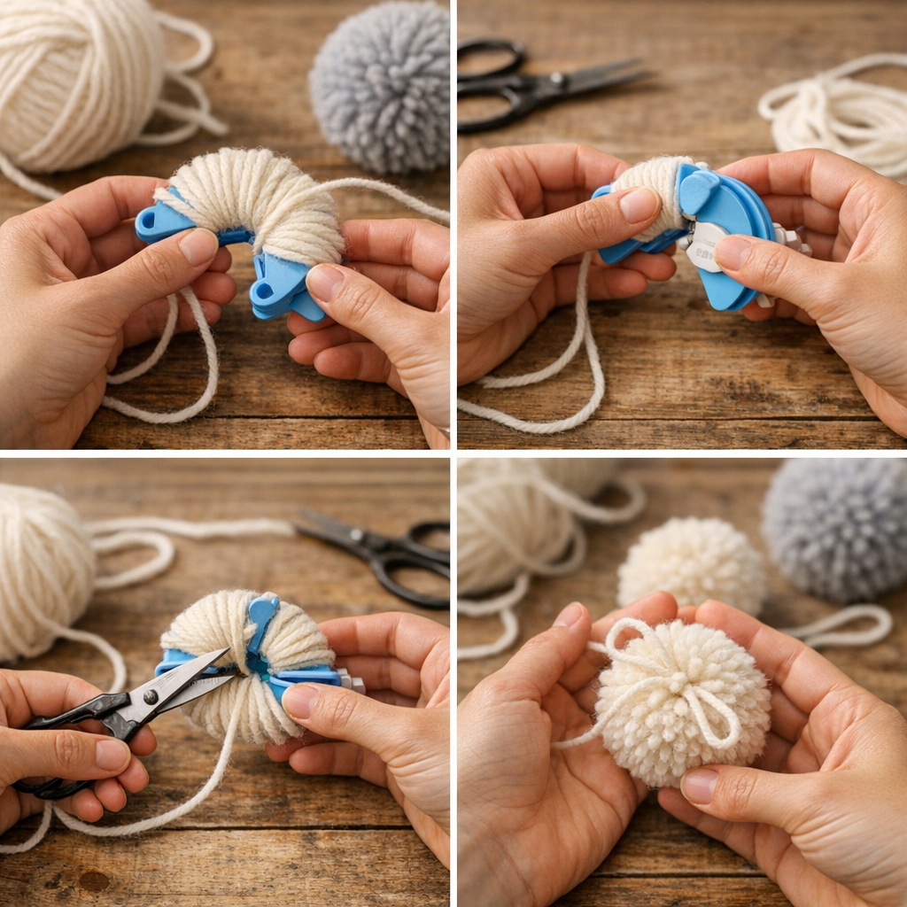 Comment faire des pompons en laine étape par étape pour un rendu bien rond
