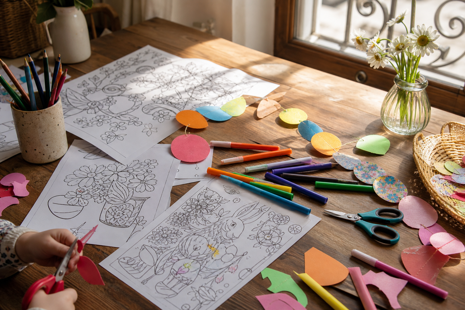 Un dessin à colorier bien choisi transforme un après-midi pluvieux