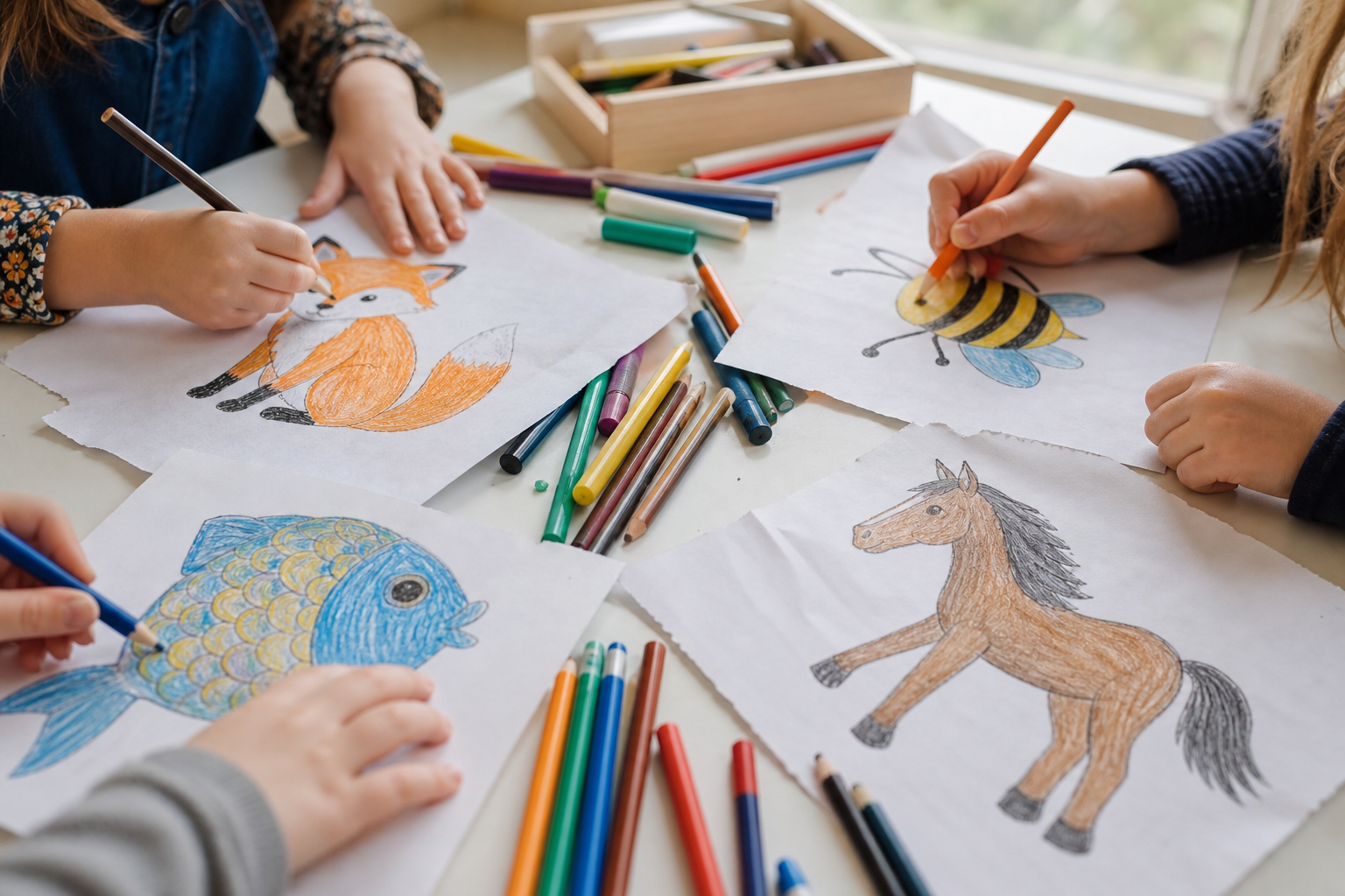 Un dessin coloré d’animaux peut devenir une vraie aventure
