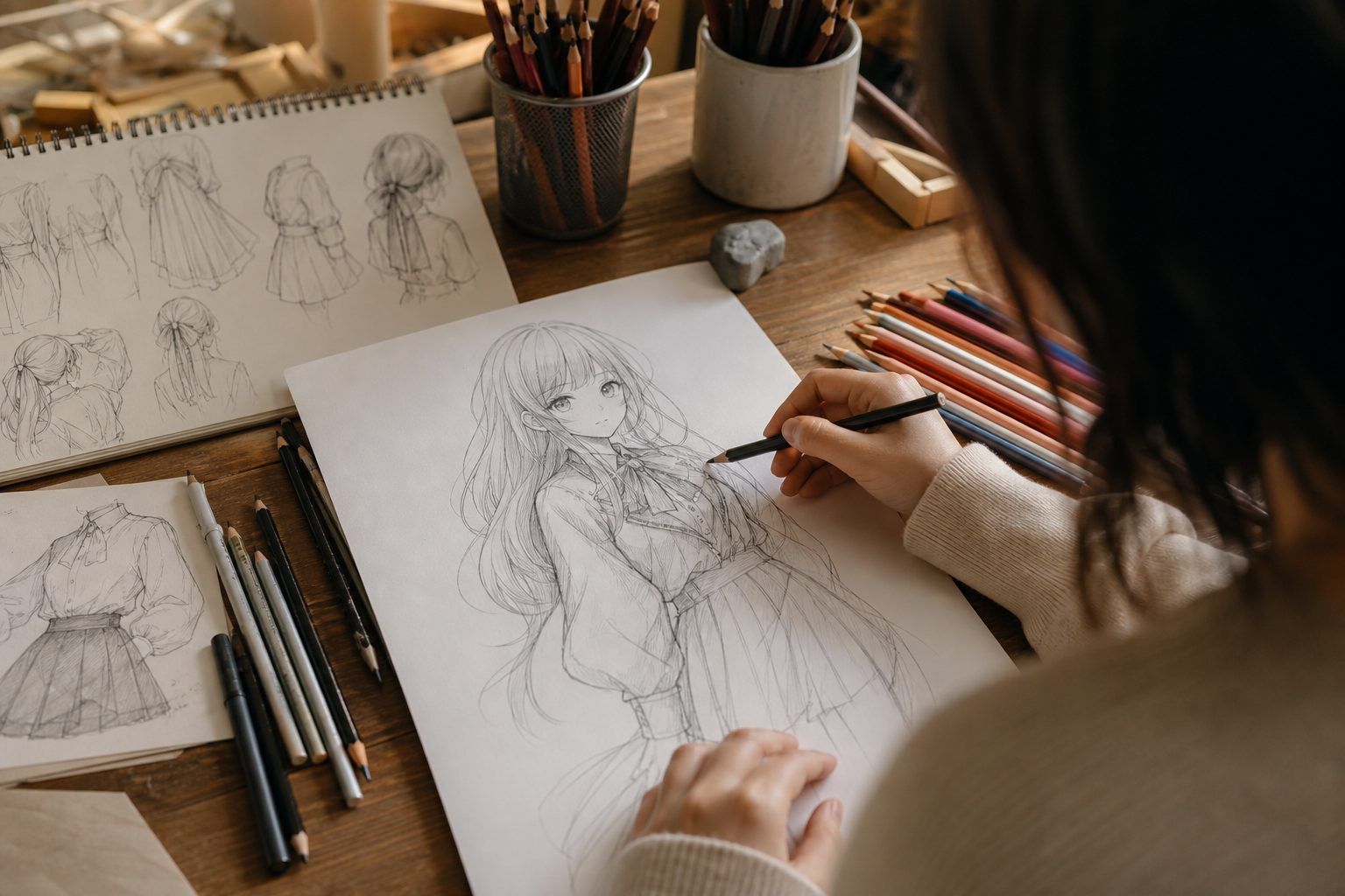Dessiner les vêtements, la coiffure et l’expression du personnage