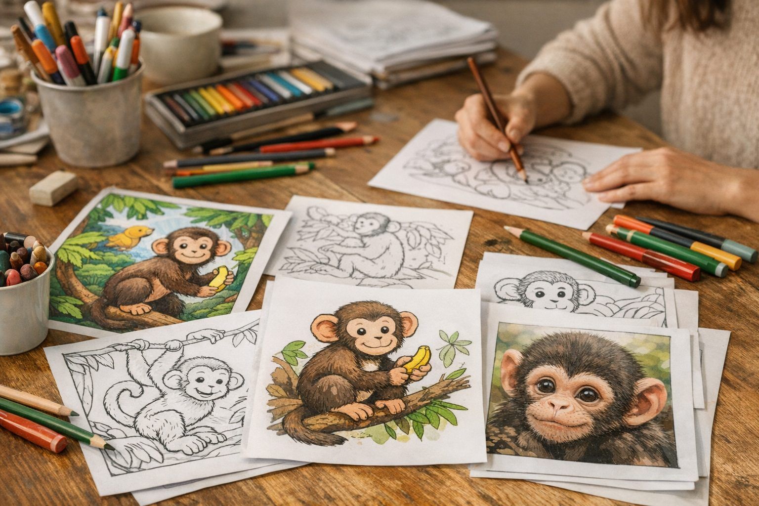 Autour du thème singe&nbsp;&nbsp;: coloriage, images et pages à imprimer qui relancent l’activité