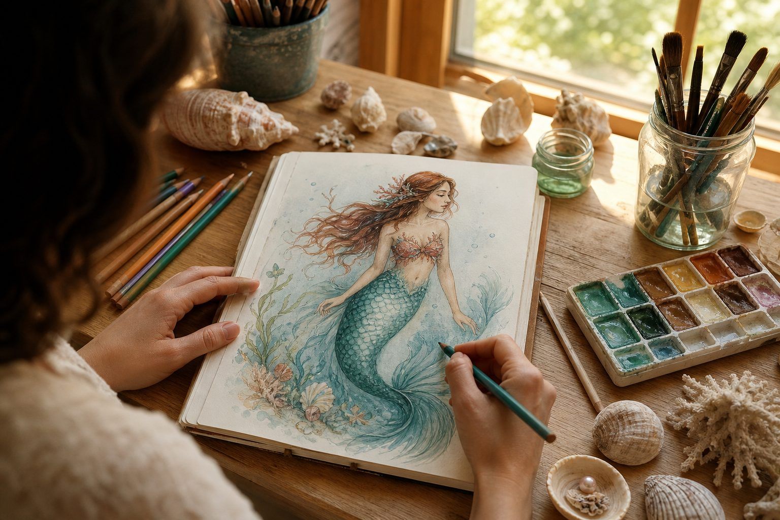 Dessiner la Petite Sirène de Disney sans copier le personnage
