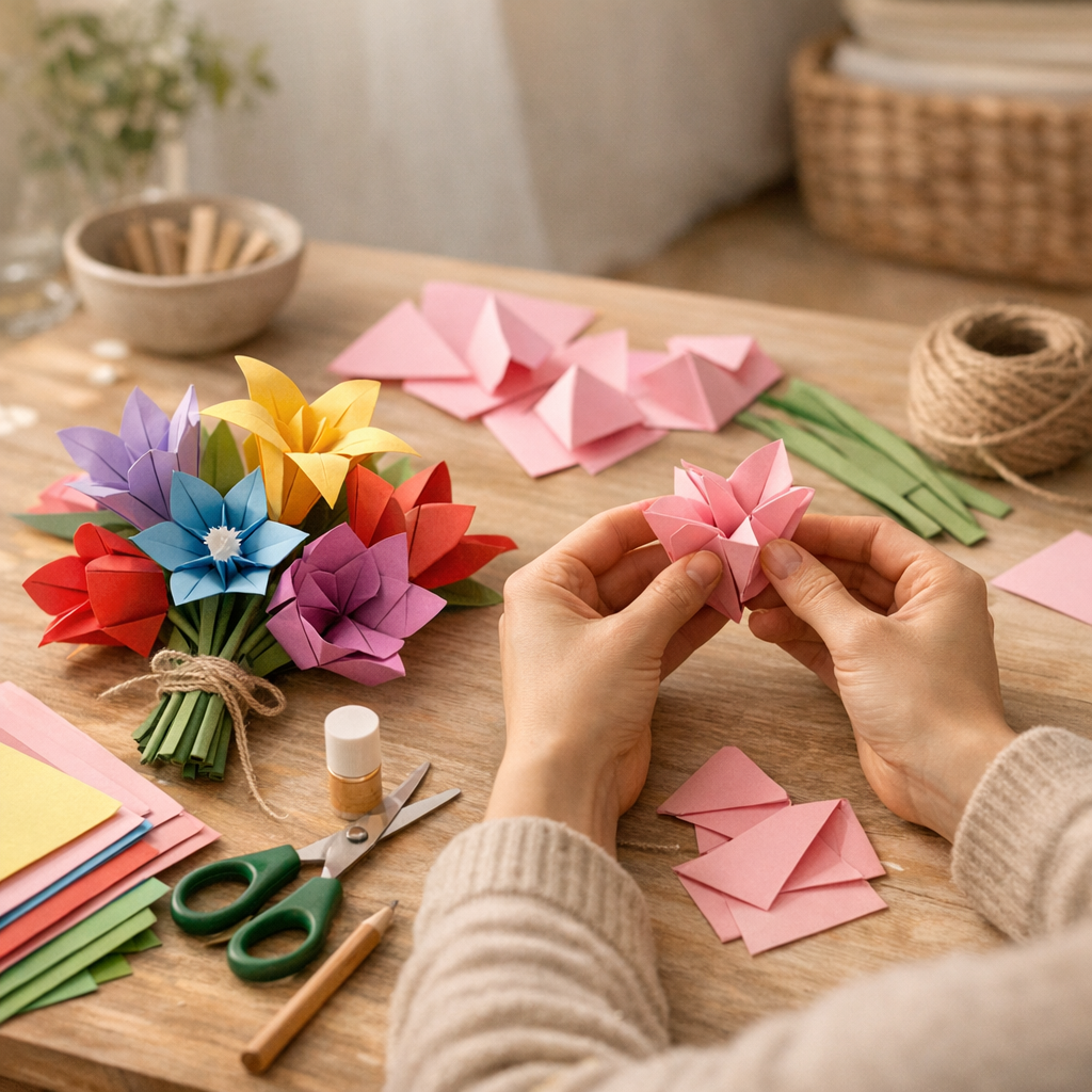 Comment faire un bouquet de fleur en papier facile ?
