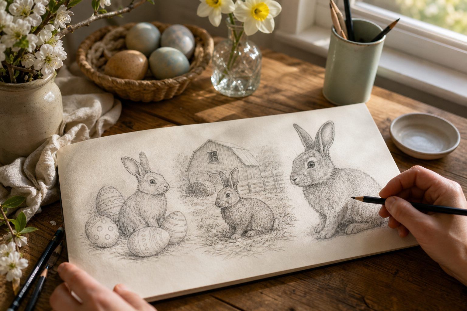 3. Personnaliser le dessin&nbsp;: Pâques, ferme ou lapin plus réaliste