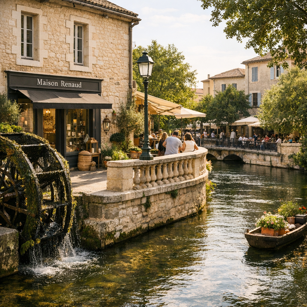 L’Isle-sur-la-Sorgue autour de Renaud&nbsp;: repères publics, déco et balade douce