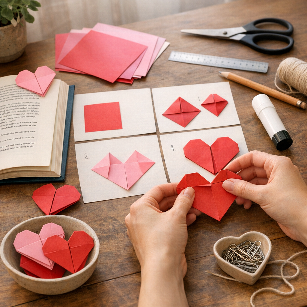 Comment faire des marque-pages en origami ? La méthode pas à pas appliquée au cœur