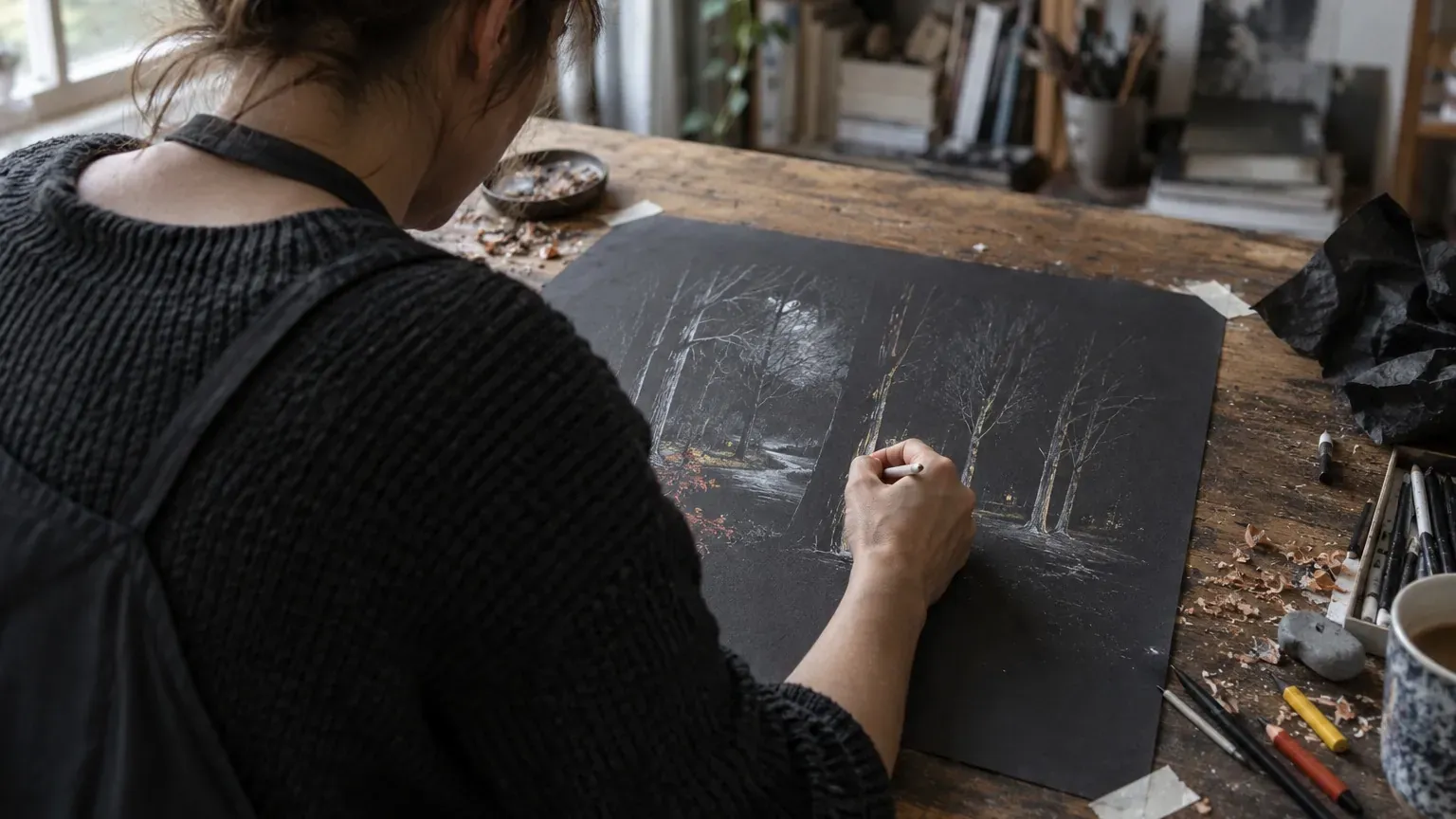 Même de nuit : pourquoi le papier noir change tout au dessin et au récit des rêves, chez Paz Boïra