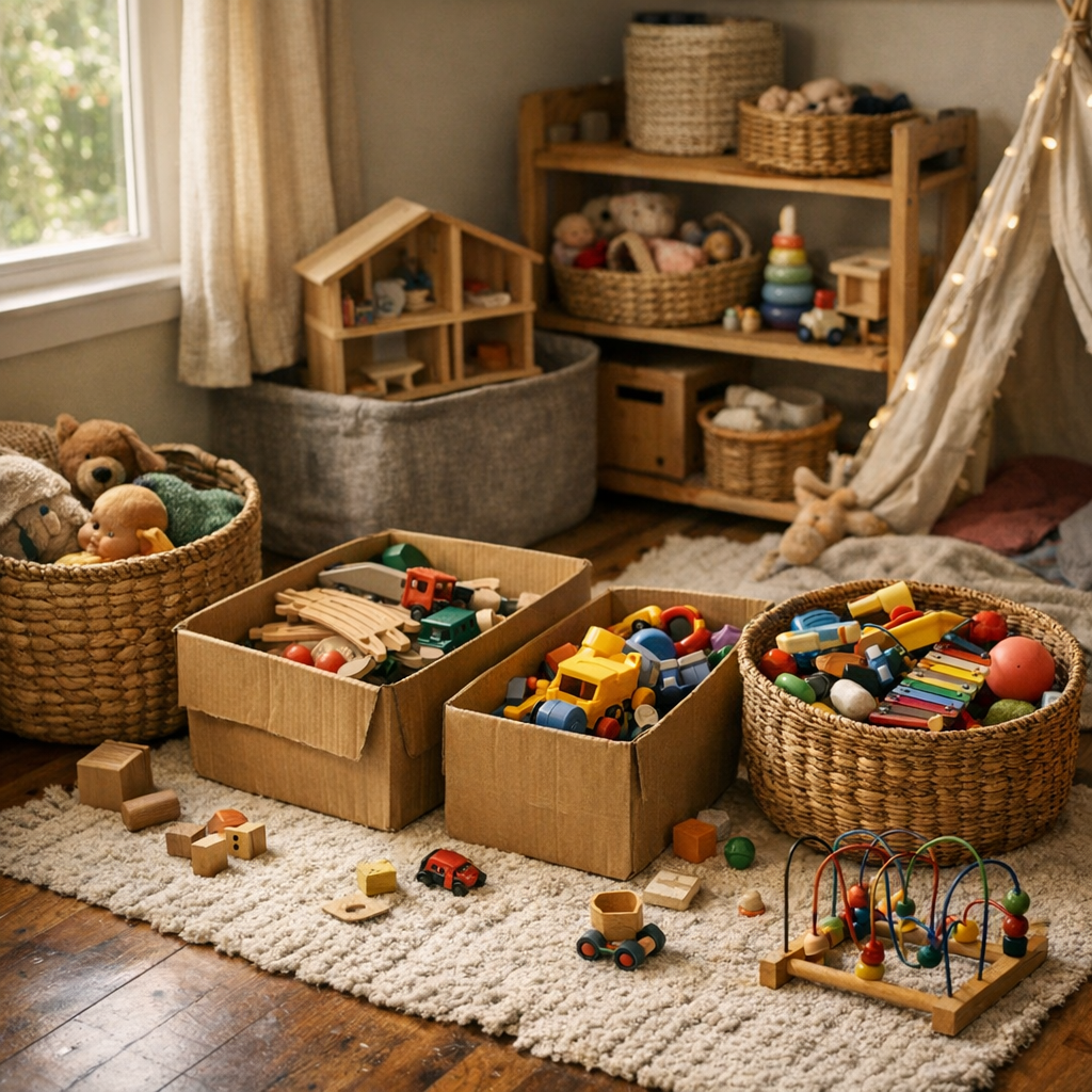 Trier les jouets en famille sans viser une maison parfaite
