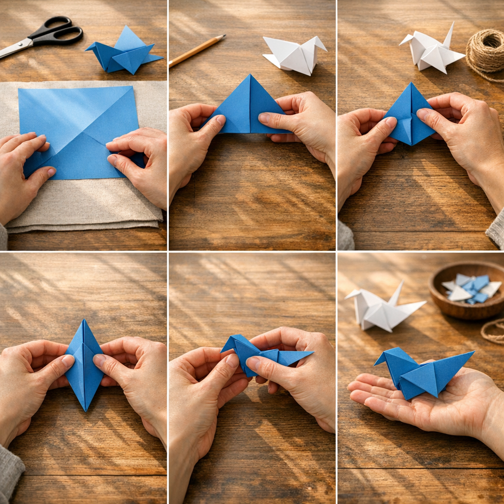 Comment faire un oiseau en papier facile : les 6 étapes utiles sans gestes flous