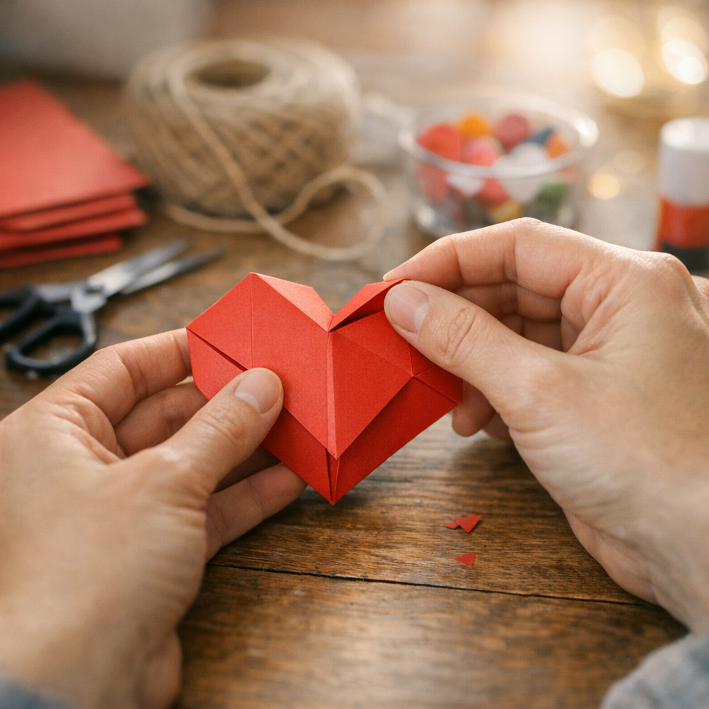 Comment réussir un Origami cœur 3D simple et vraiment net