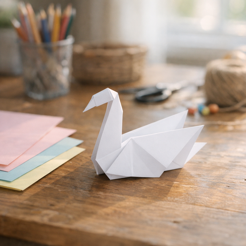 Origami Cygne : le pliage facile en 6 étapes