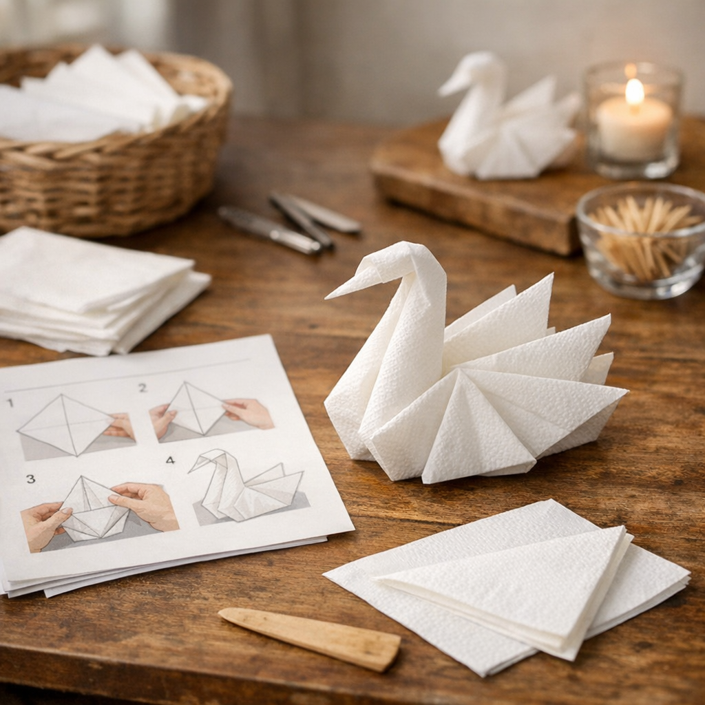 Comment faire un cygne avec des serviettes en papier ?