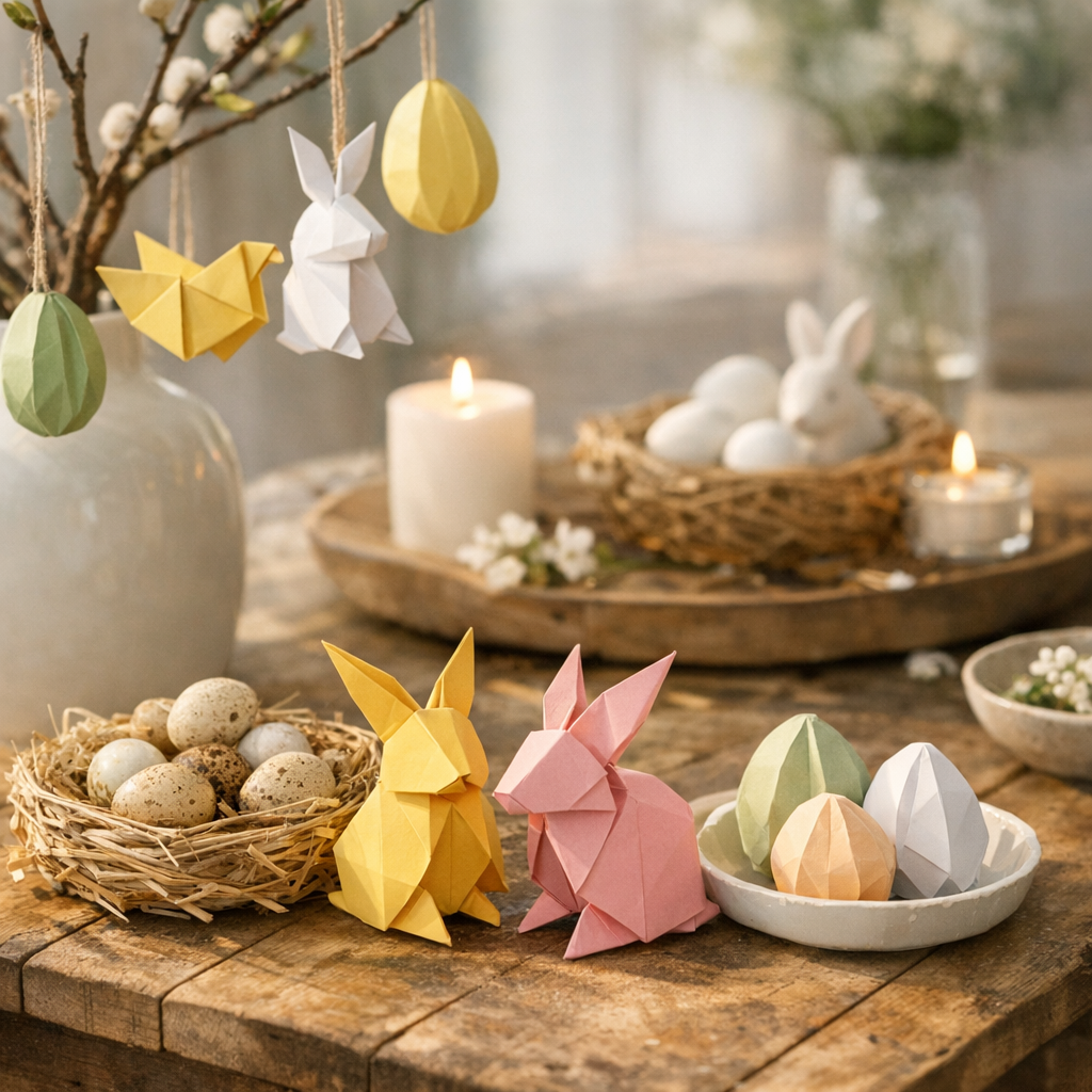 Intégrer vos origamis dans votre décoration de Pâques sans vous compliquer les plis