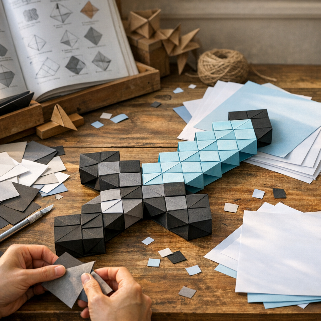 Est-ce que mon modèle est encore de l'origami si j'utilise plusieurs feuilles A4 ou si je vise une épée Minecraft sans c