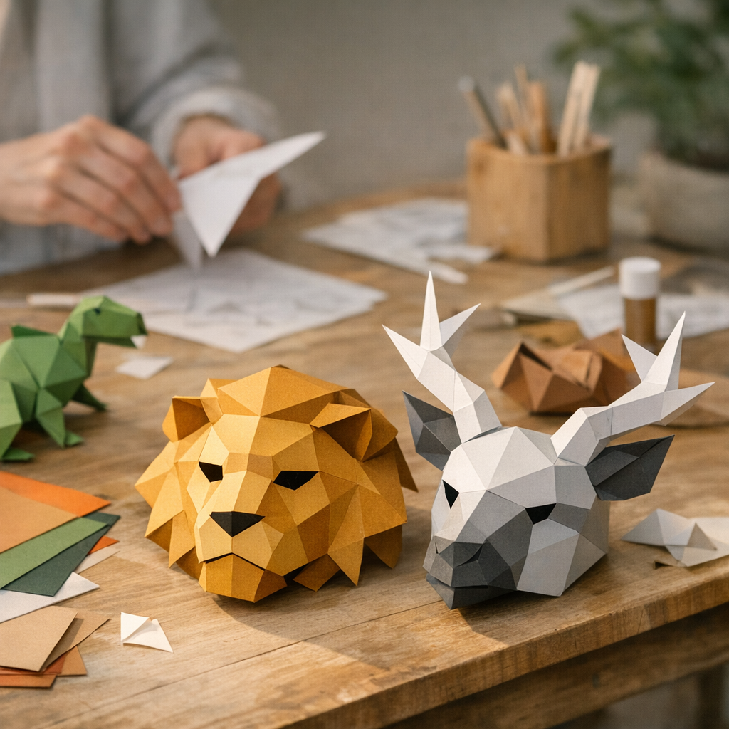 Têtes d’animaux en papier : pourquoi elles sont souvent plus simples que les animaux complets