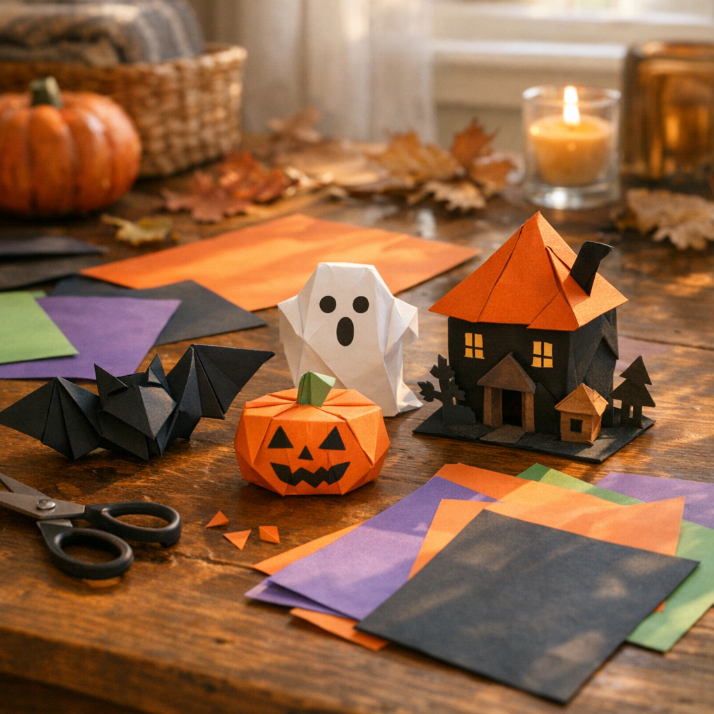 Origami facile Halloween : 8 pliages simples et déco