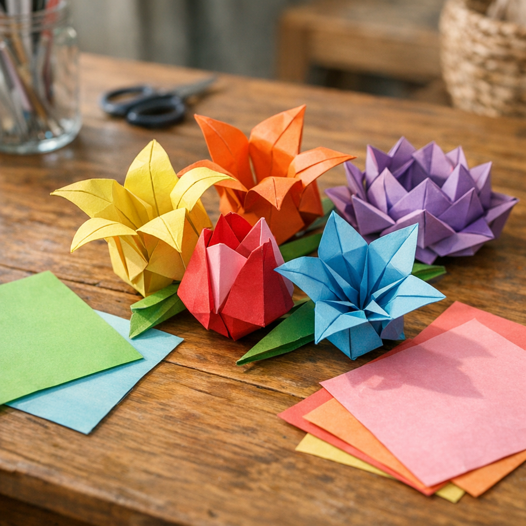 Réaliser une Fleur en Origami facile sans se tromper de technique
