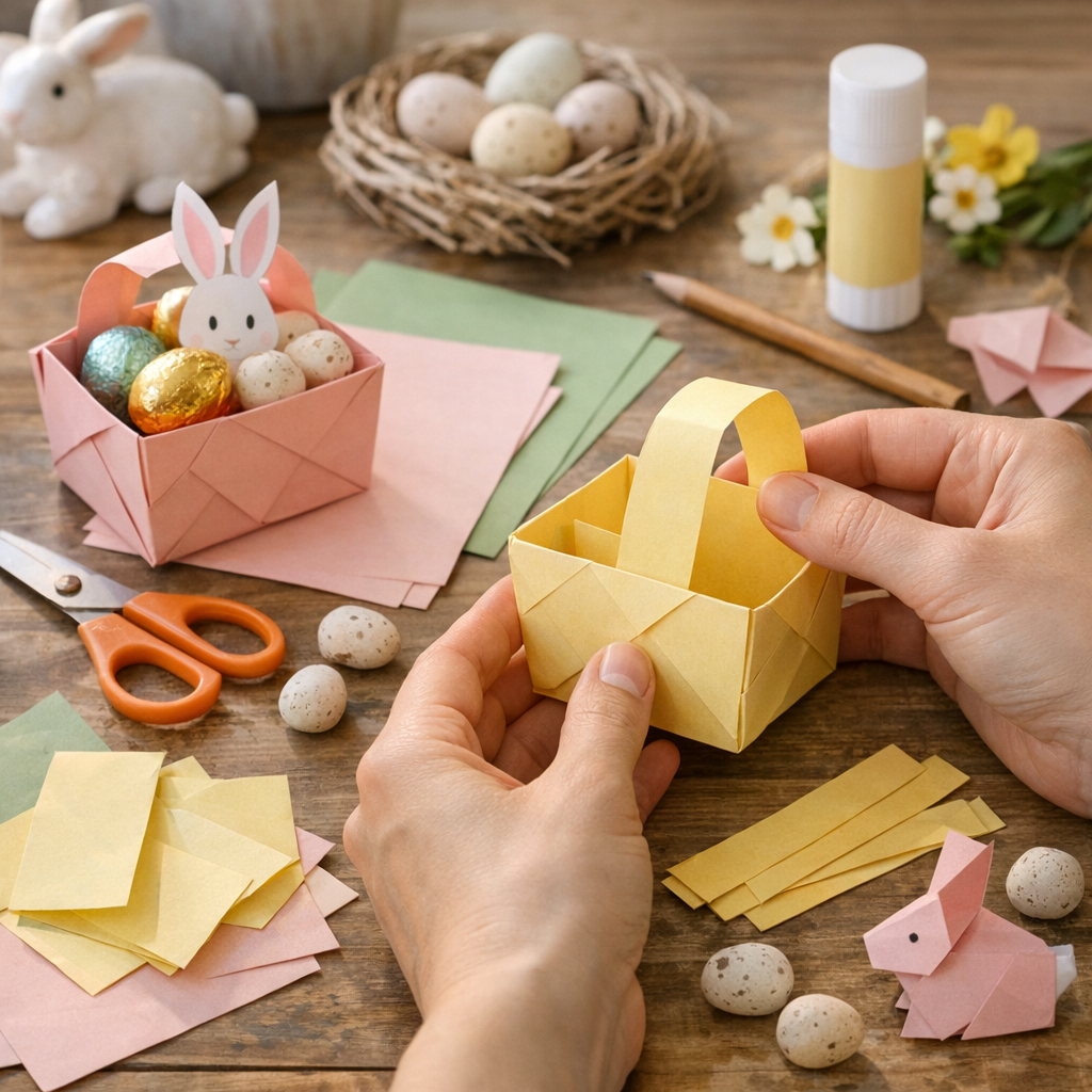 Comment faire un petit panier de Pâques en papier ?