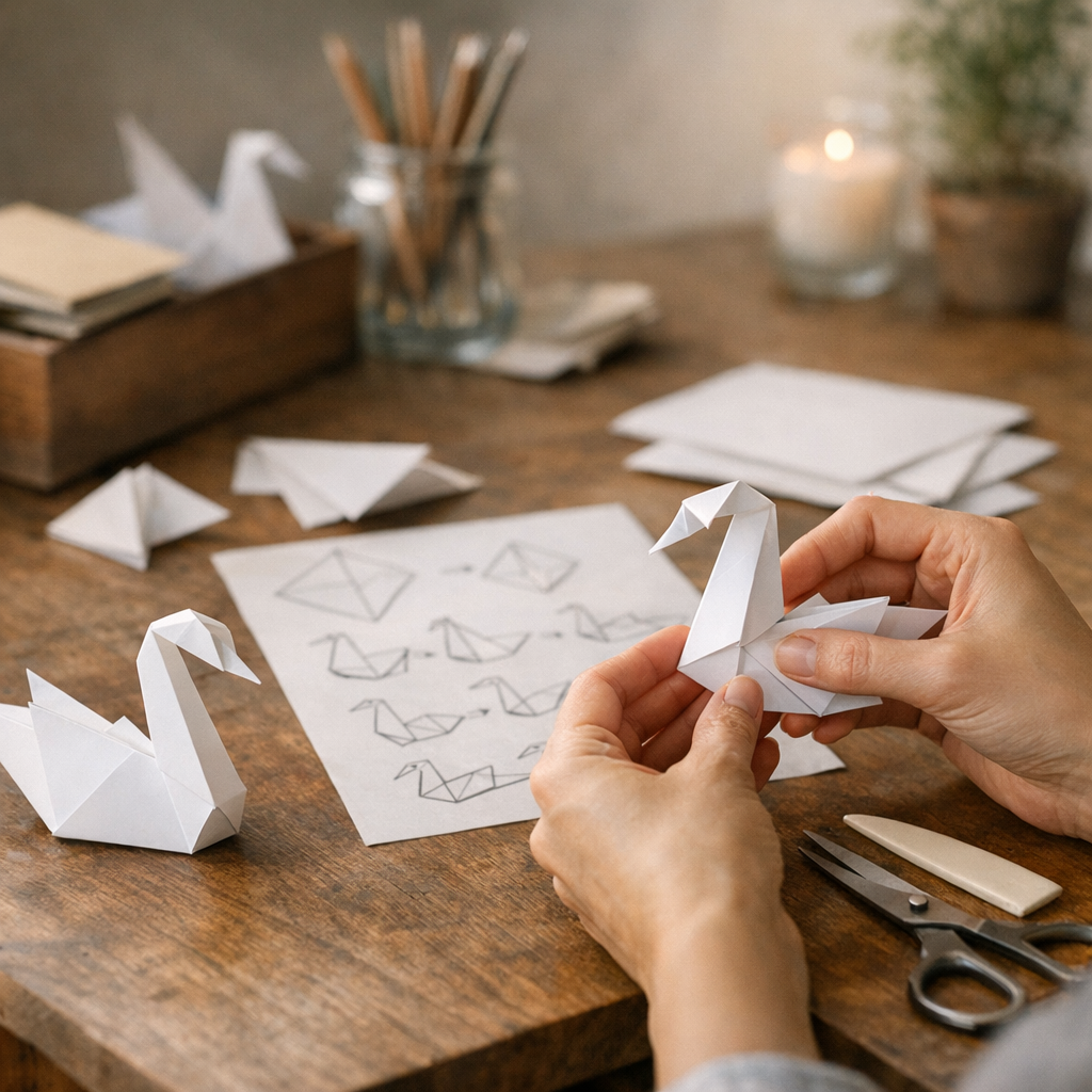 Tuto cygne en origami : les étapes qui comptent vraiment