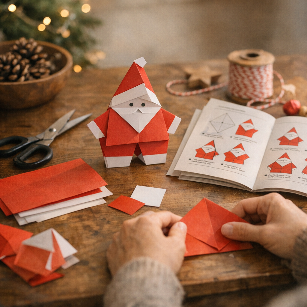 Comment faire un père Noël en origami simple sans se tromper de format