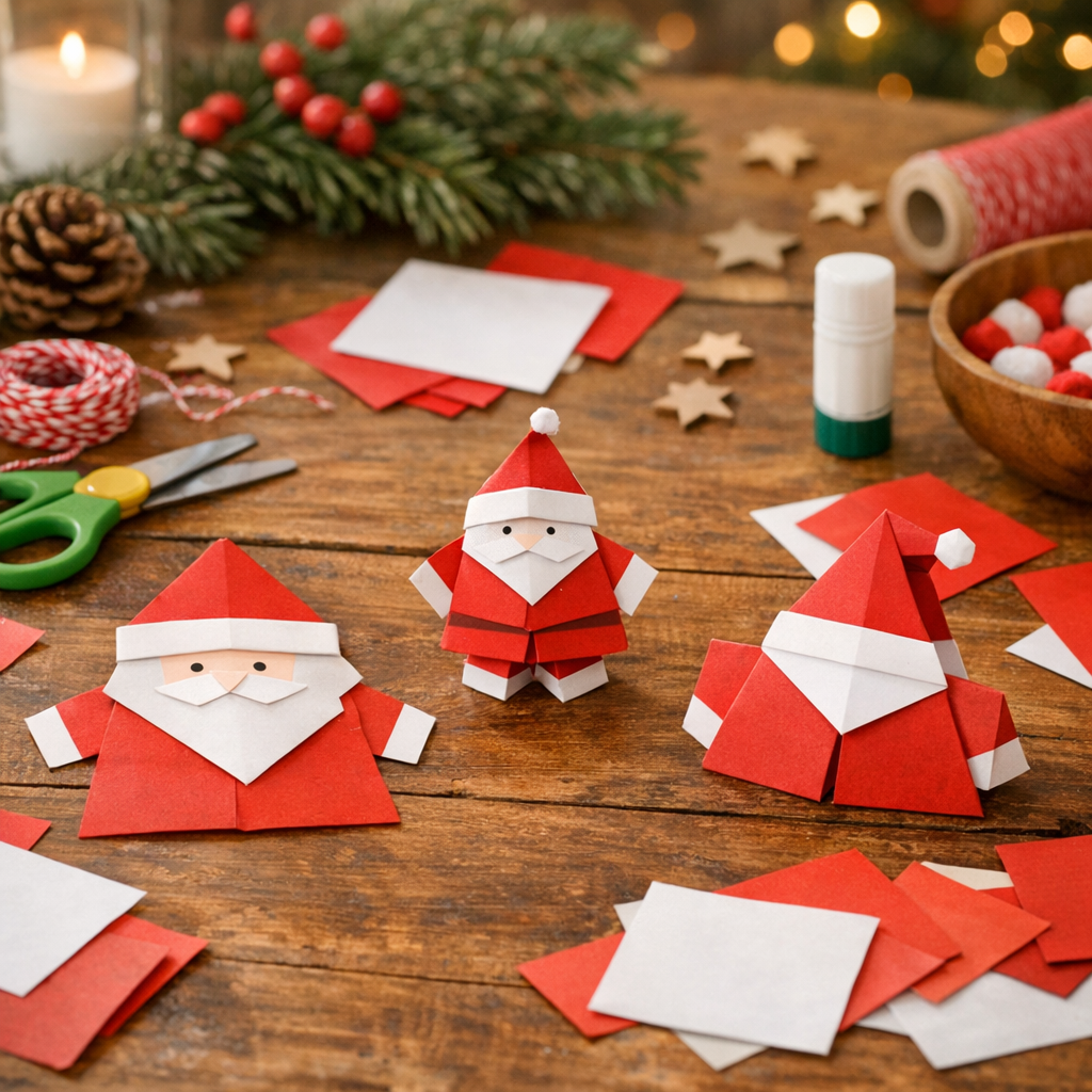 Comment faire un Père Noël en Origami selon le rendu voulu
