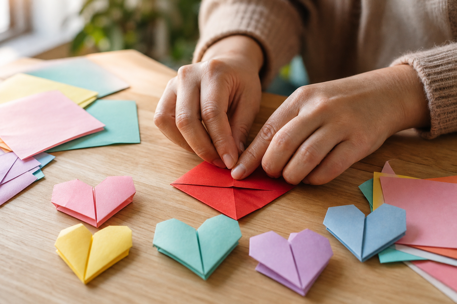 Le pliage en coeur facile à faire avec les enfants