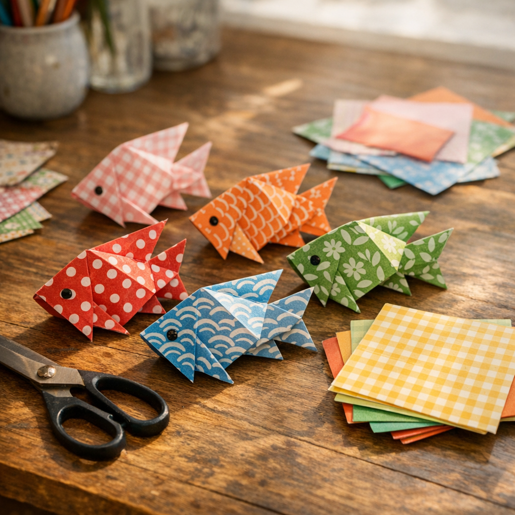 Apprendre les Poissons Origami du pli facile au modèle déco