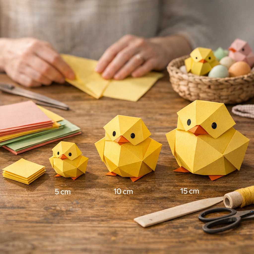 Quelles feuilles pour origami ? Choisir le bon format selon le poussin voulu