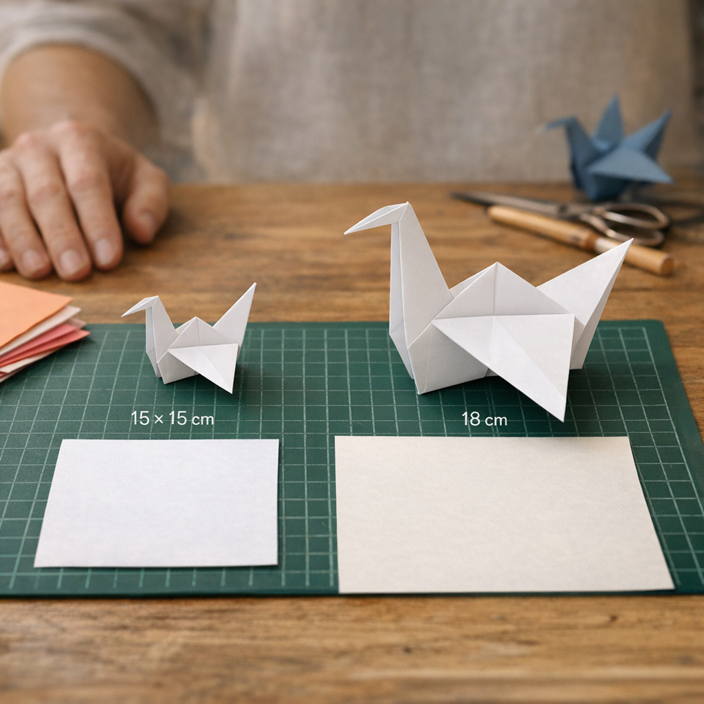 Le choix de la feuille change vraiment le résultat : 15 x 15 cm ou 18 cm ?